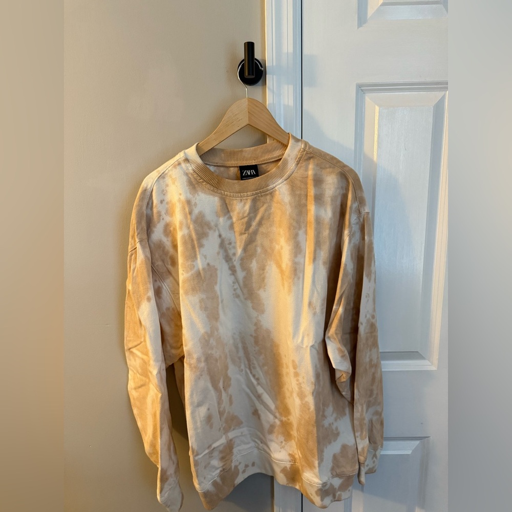 Zara Men's Tan Tie-Dye Sweater